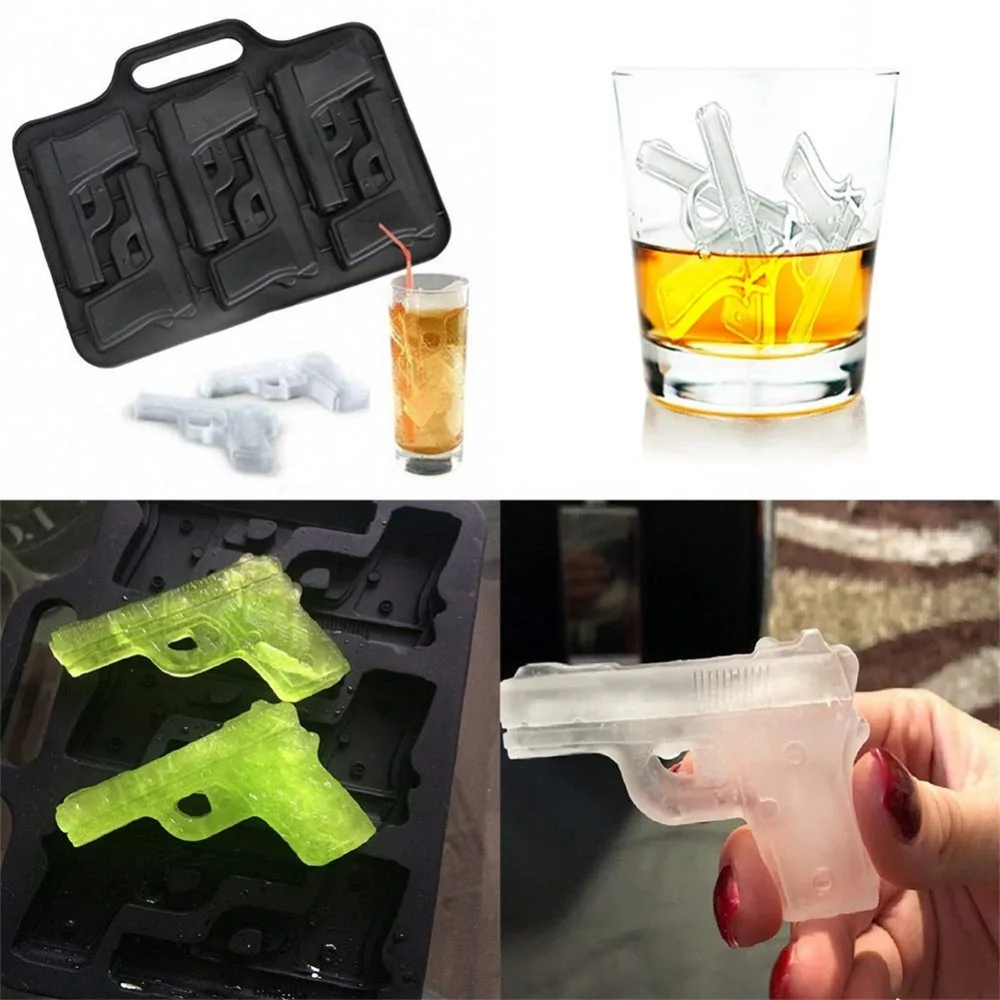 DIY Ice Cube Gun мороженое в форме пули кубический поднос силиконовая форма для льда