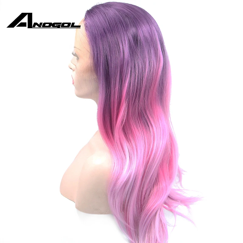 Anogol два тона Синтетический Волнистые Синтетические волосы на кружеве парик