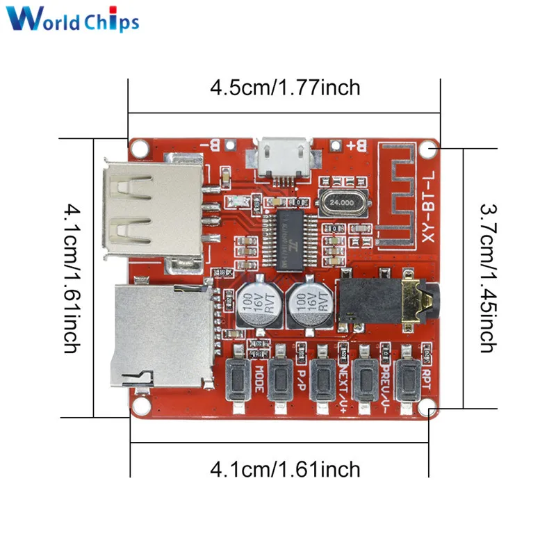 TF Card BLE 4.1 Мини беспроводной Bluetooth 4,1 4,2 MP3 аудио приемник плата стерео музыкальный модуль mp3 без потерь декодер автомобильный динамик усилитель мощности - Цвет: TF Card BLE 4.1