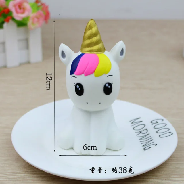 12cm unicorn Jumbo kawaii мягкий медленно поднимающийся Единорог пончик мягкий красочный. Мягкое Животное большое мягкое сжимающее забавная игрушка-Антистресс игрушка для детей - Цвет: 12cm unicorn