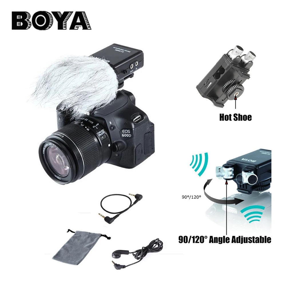 BOYA BY-SM80 стерео видео микрофон с лобовым стеклом для DSLR камеры видеокамера с микрофоном