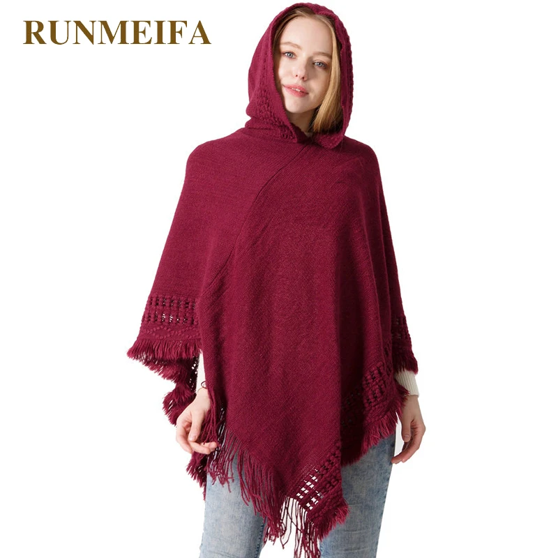 

Бренд RUNMEIFA, 2018 г., новый дизайн, зимний шарф, плащ для женщин, пончо-глушитель, акрил, с шапкой, шапка-плащ, шарфы