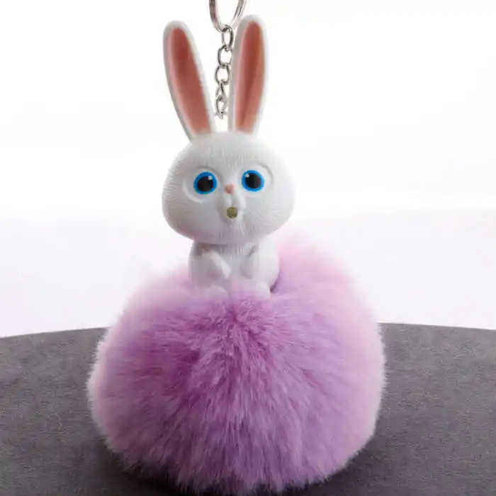 Новые мини Плюшевые Kawaii Кролик Мех мяч мягкие игрушки для ключей Симпатичные Детские плюшевые куклы помпон пушистый Шарм ребенок для девочек подарок для женщин