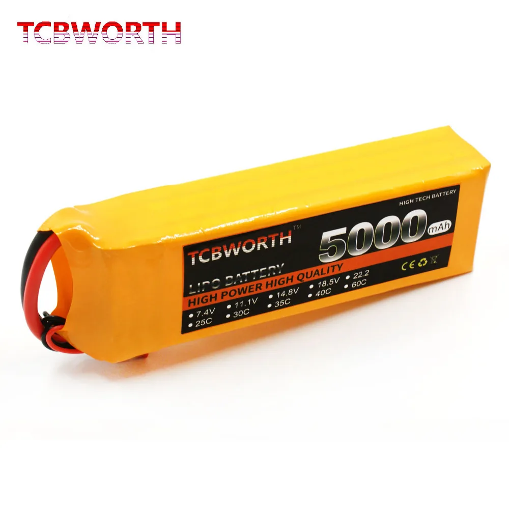 TCBWORTH 4S Радиоуправляемый вертолетный Липо Аккумулятор 14 8 V 5000mAh 35C для