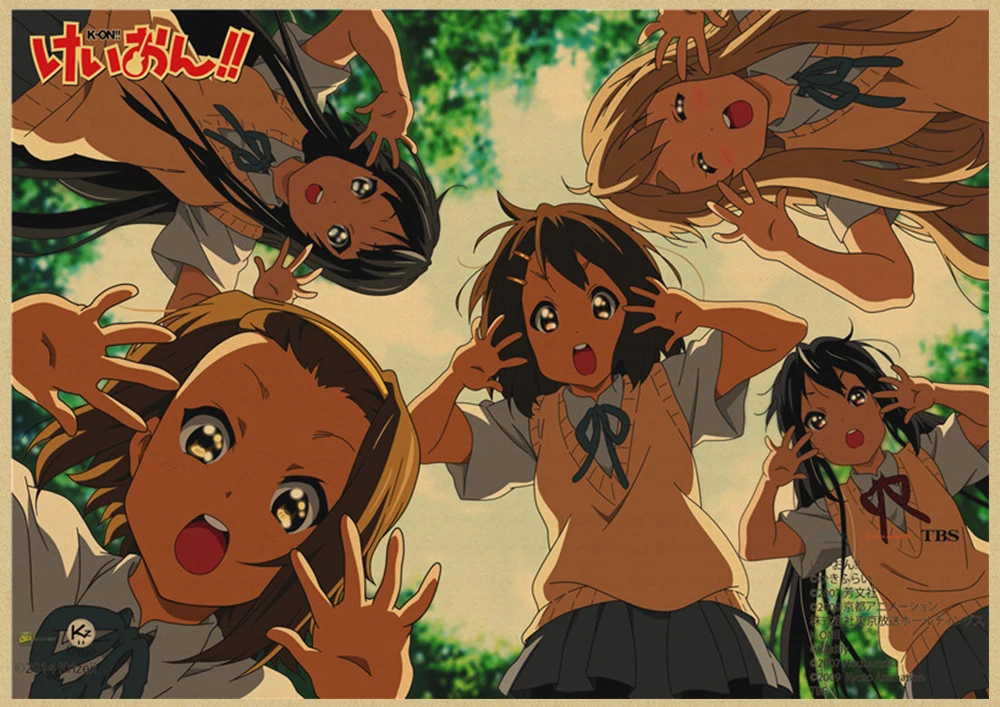 K-ON плакат из крафт-бумаги стикер стены японского аниме плакат из крафт-бумаги s домашний декор комнаты крафт-бумаги наклейки на стену