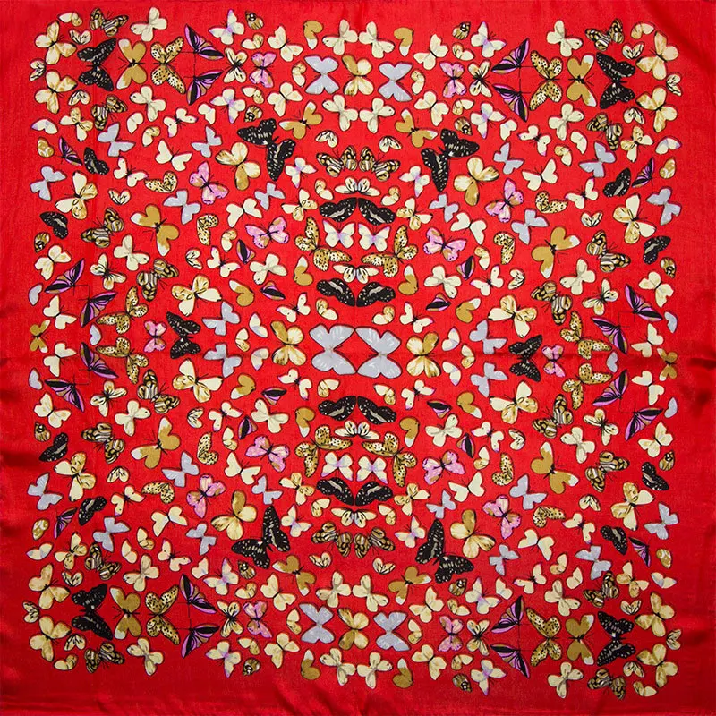 Natural Silk Scarf Women Bandana Female Butterfly Hair for Headband Fashion Women's Square Cool Head |