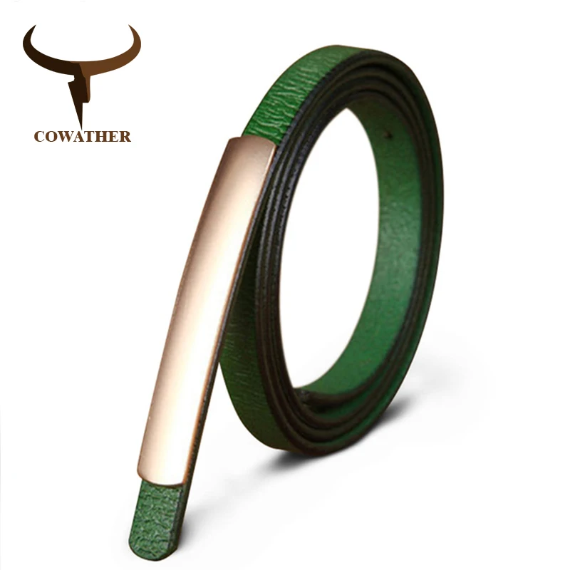 

COWATHER Exquisite fashion style women belts cow genuine leather high grade quality alloy buckle new desgin free shipping