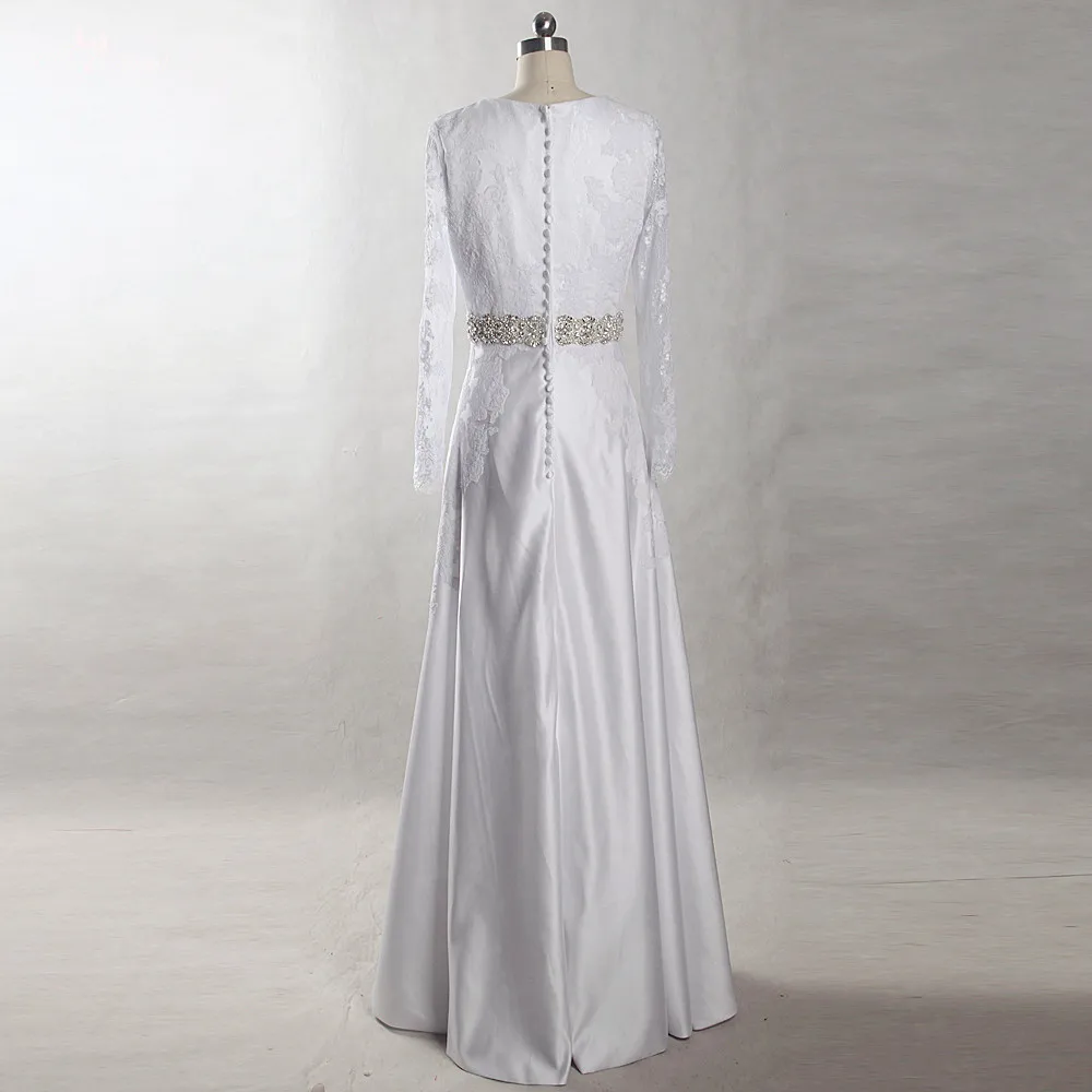 RSW1398 Yiaibridal настоящая работа Кристальный пояс свадебное платье с длинным рукавом v
