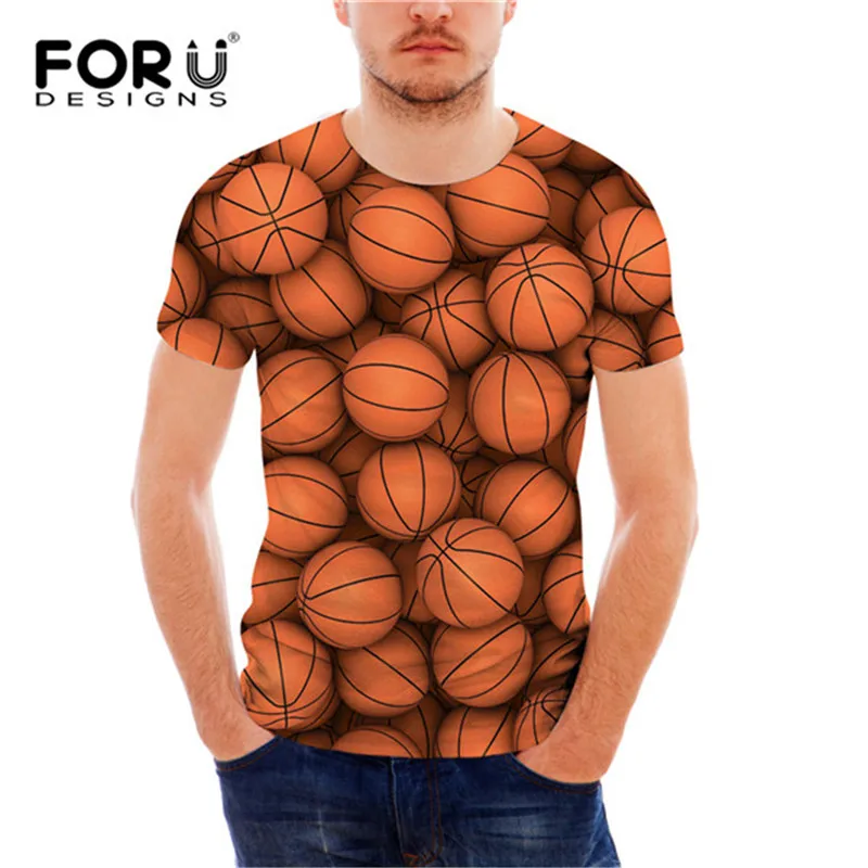 FORUDESIGNS/модная футболка с 3D принтом в виде мяча для мужчин летняя мужская