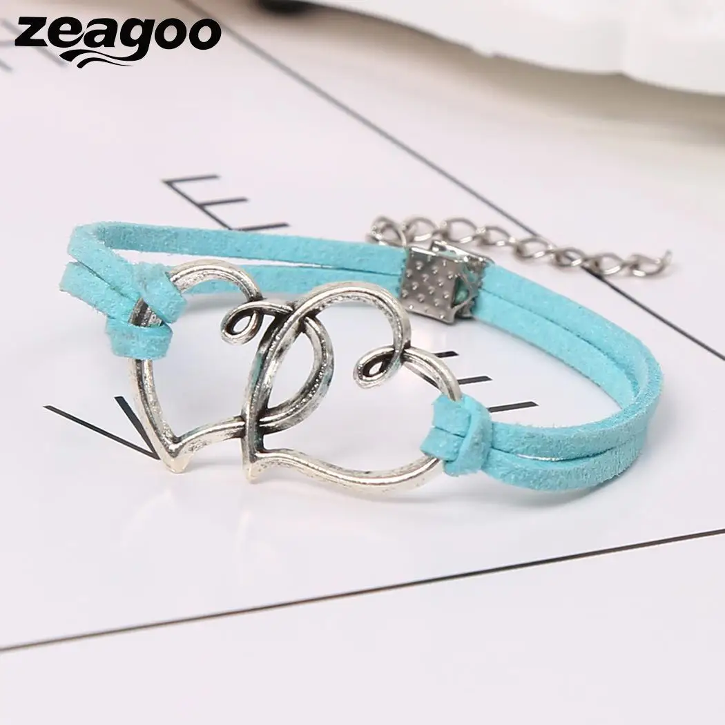 Двойной Jewelry Браслеты Для женщин мужчин Веревка сердце двойной Слои|Гибкие