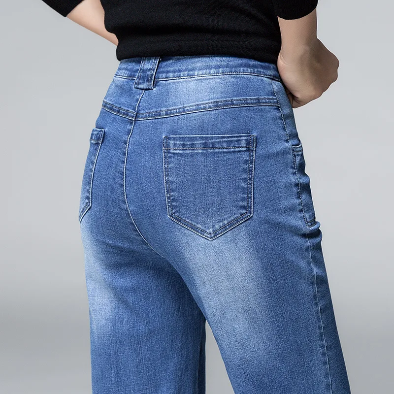 Spring Wide Leg Pants Loose Palazzo Office Lady Pantalones Mujer Cintura Alta Straight Jeans For Women Pantalon Femme | Женская одежда