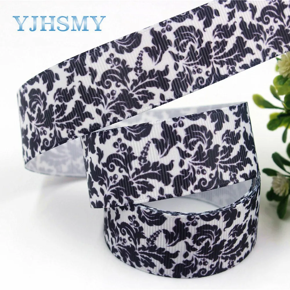 YJHSMY D-17817-756 10 yards 25 mm flower Printed grosgrain ribbons DIY handmade Hair accessories Material wedding gift wrap | Дом и сад