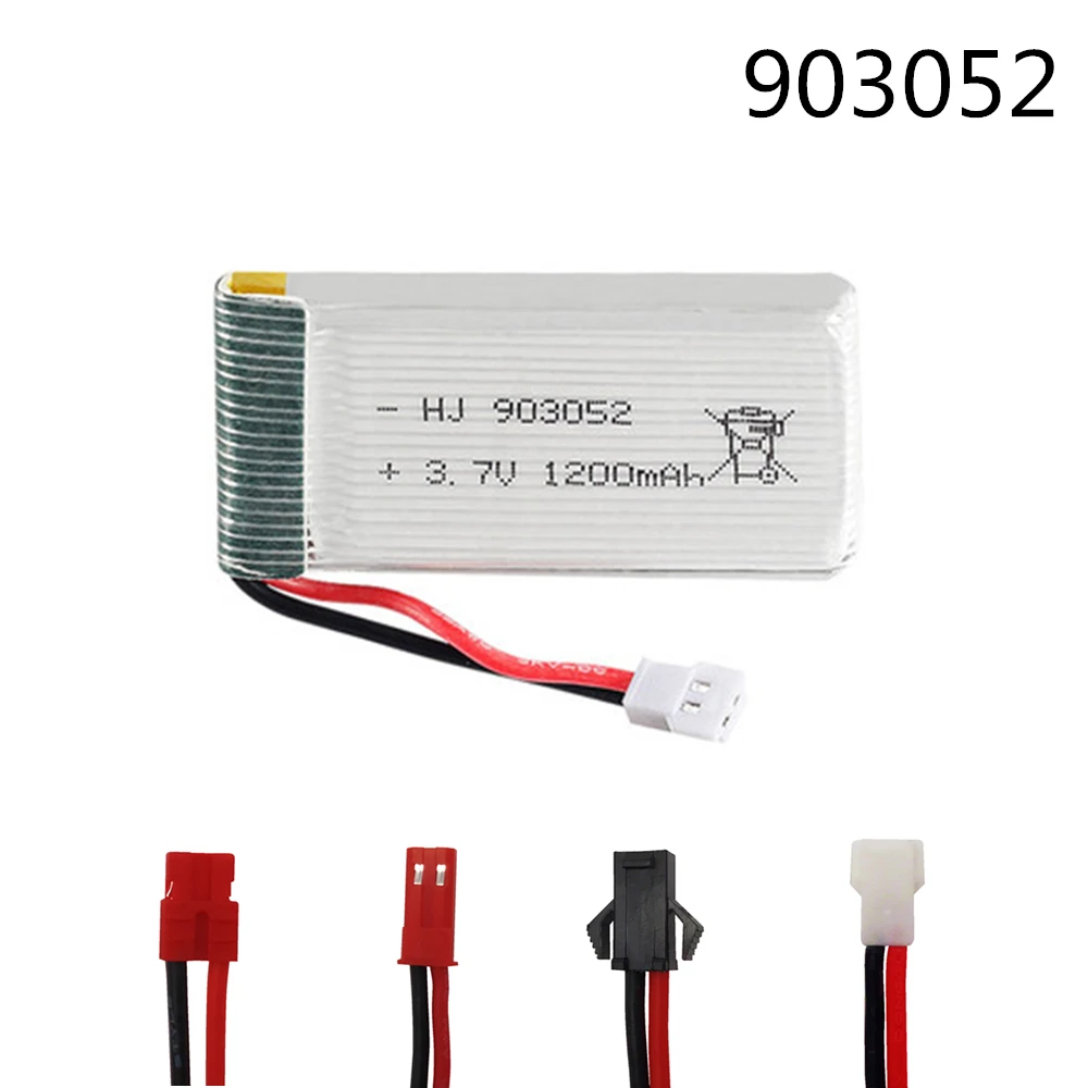 Аккумулятор 3,7 в 1200 мА · ч 30C Lipo для Syma X5SW X5SC X5S X5SC-1 X5HW X5UW M18 H5P RC, Аккумулятор 3,7 в 1200 мА · ч 903052