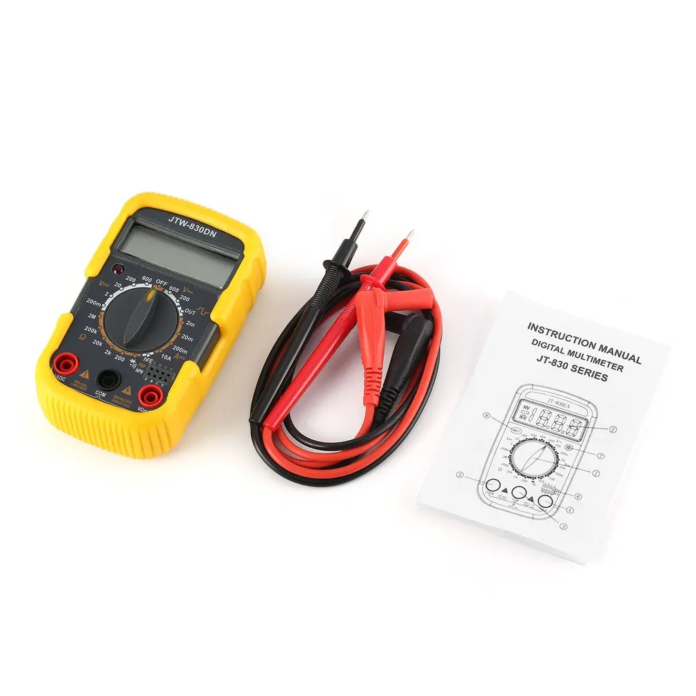 JTW 830DN ручной Мини цифровой мультиметр 1999 отсчетов AC/DC Вольт Ампер тестер hfe