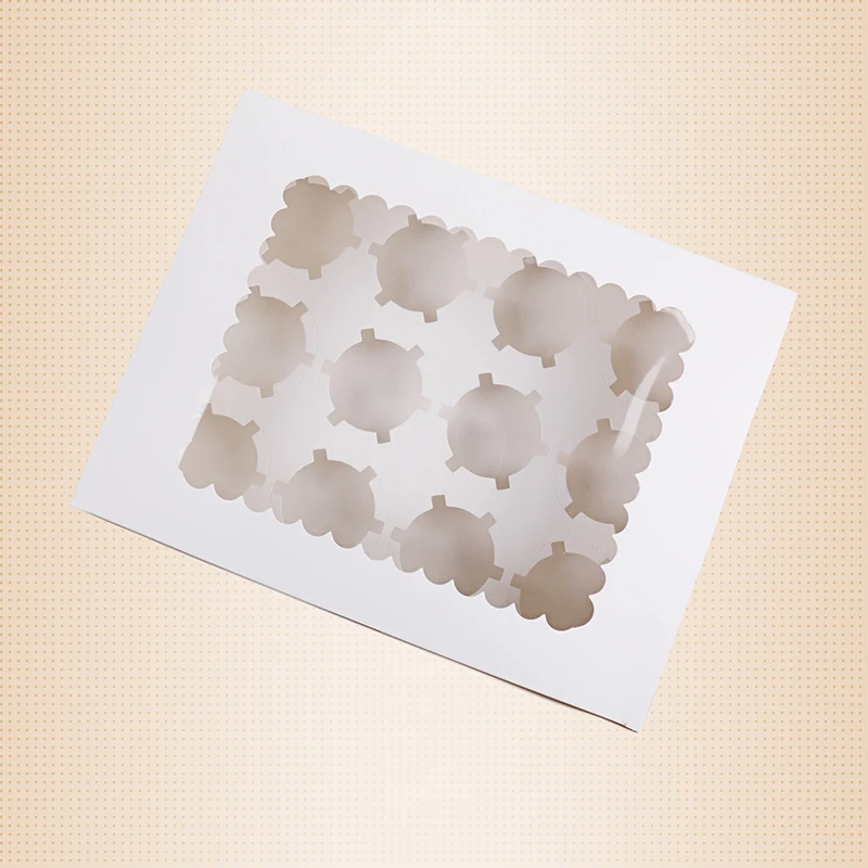 5 шт. коробка для кексов с окном Белые коричневые коробки из крафт бумаги семейная