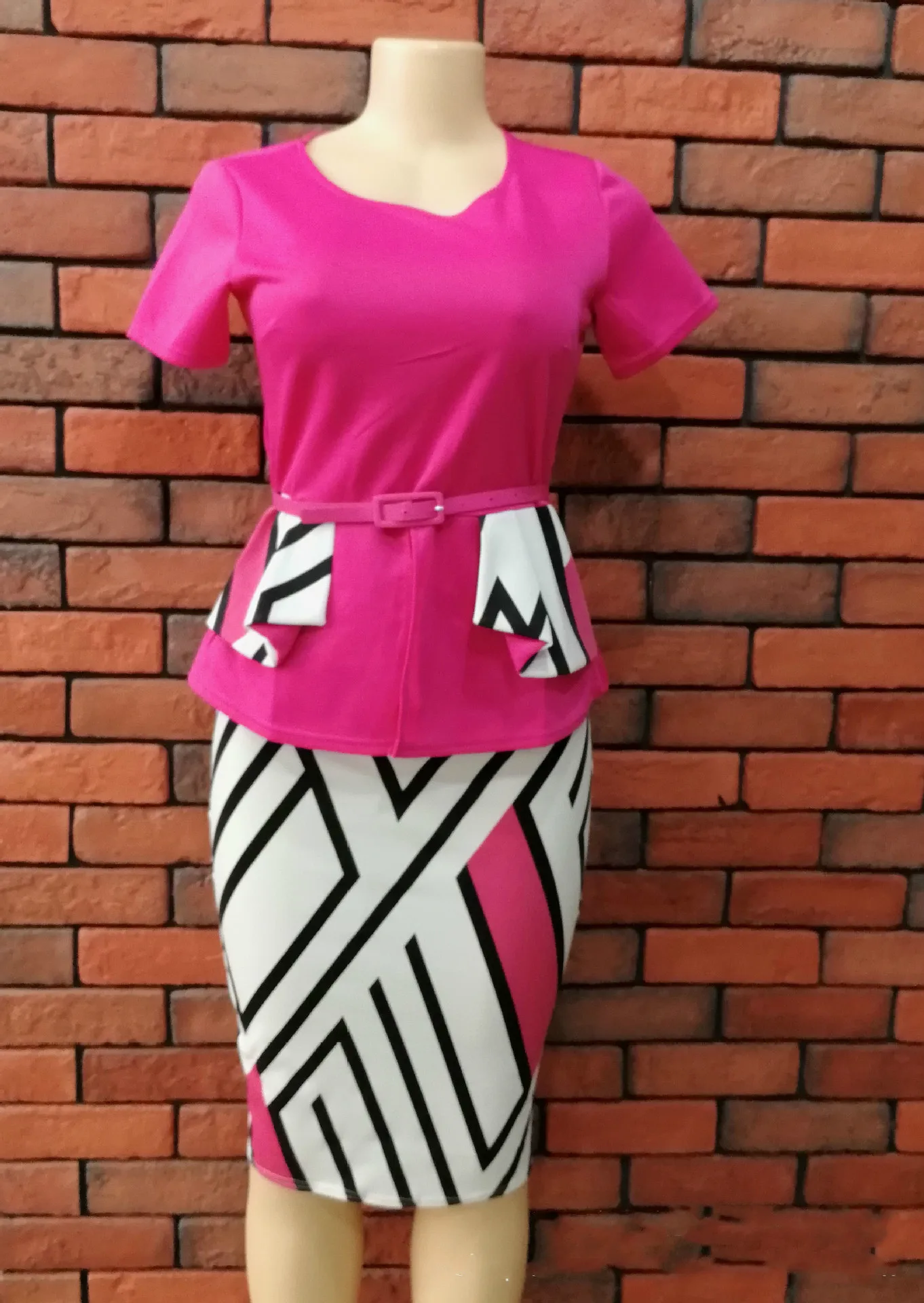 Женский комплект из 2 предметов модное пальто + облегающая юбка с принтом в виде