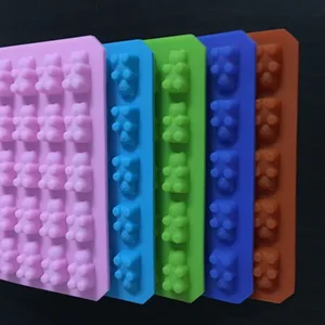 Практичный милый мармеладный медведь 50 полостей Силиконовый поднос для изготовления шоколадных конфет форма для желе для льда DIY детские инструменты для торта оптовая продажа D0026-1