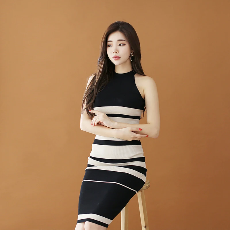 Модное женское удобное Элегантное трикотажное базовое платье Новое поступление