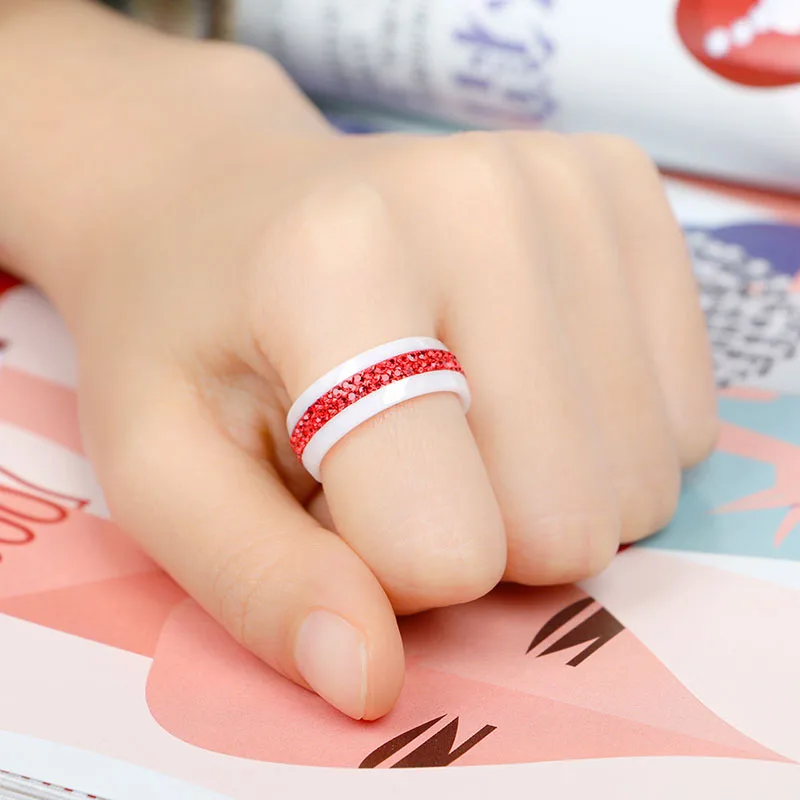 Новинка 2019 стильные керамические кольца Женские Ювелирные изделия двухрядные