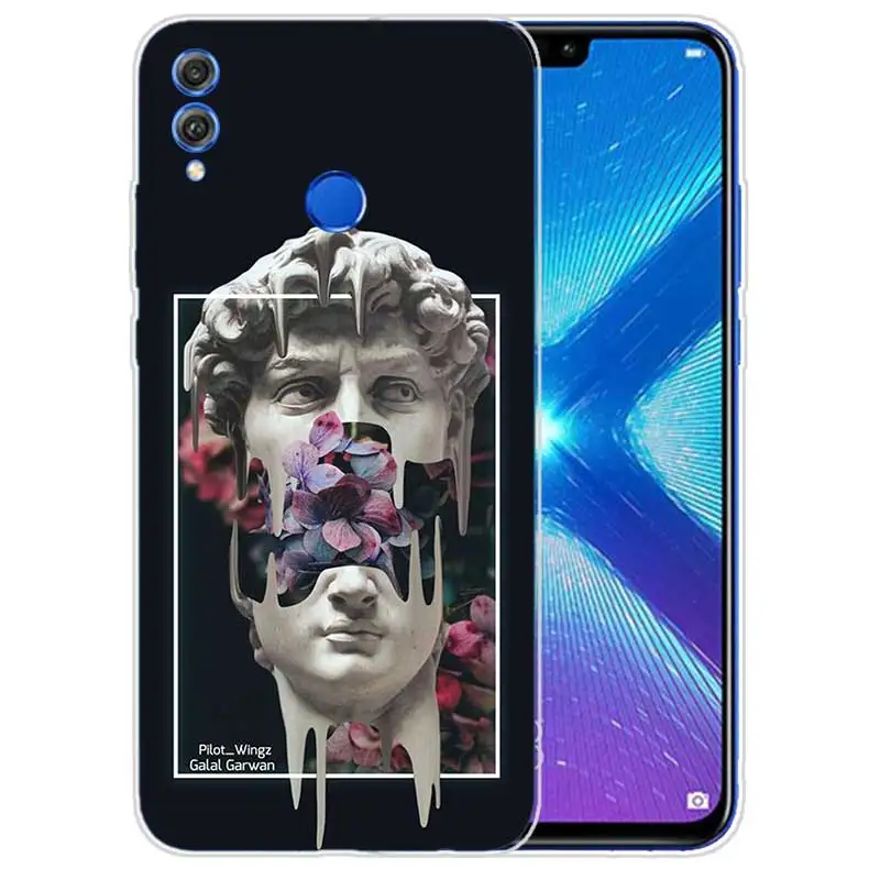 Силиконовый чехол для Huawei Y7 Y6 Y5 Prime Pro Y9 Honor 8X 8C Play 9 10 lite View 20 V20 чехол Медуза Vaporwave Art