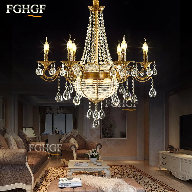 Modern Crystal Chandelier Light luminaria Luxury Chandeliers Lamp Suspended Lustres Bronze Color for living room | Освещение