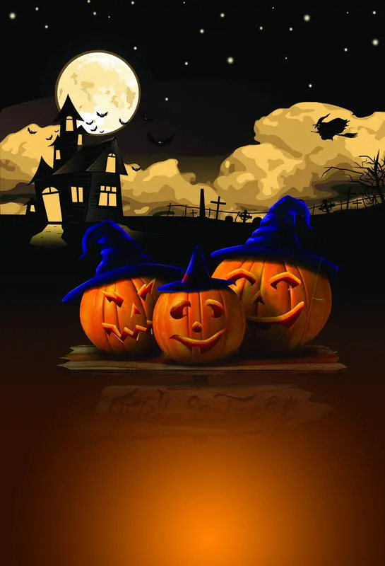 

5x7 Halloween Photography Backdrop Background Cloth Digital Vinyl Photo Background Studio Props Pumpkin Backdrops