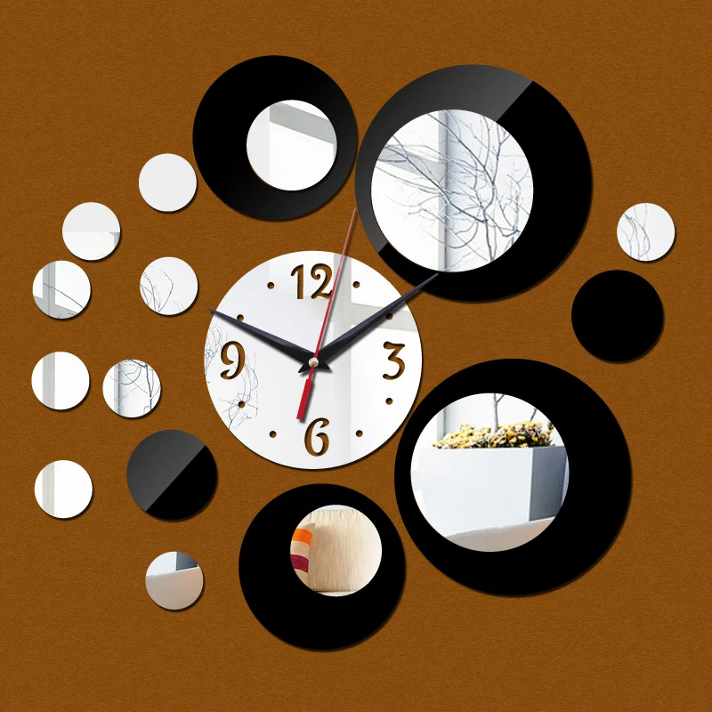 Реальные настенные часы акриловые зеркальные 3d наклейки сделай сам кварцевые