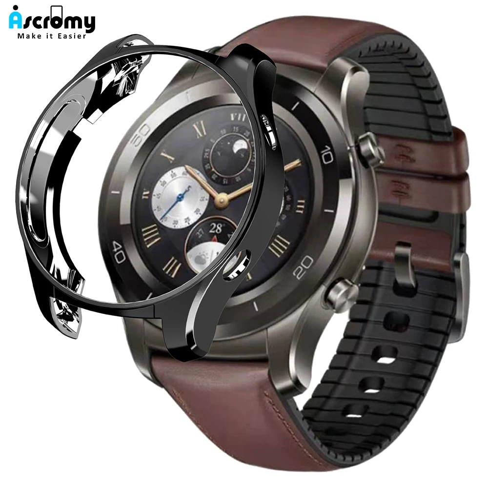 Защитный чехол Ascromy для HUAWEI WATCH 2 pro GT 2pro Силиконовый ТПУ мягкий бампер прочный