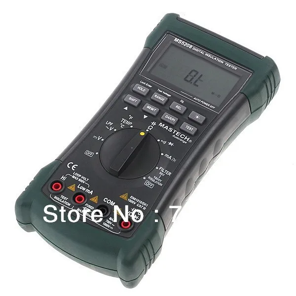 MASTECH MS5208 многофункциональный изоляции True RMS мультиметр Измеритель сопротивления