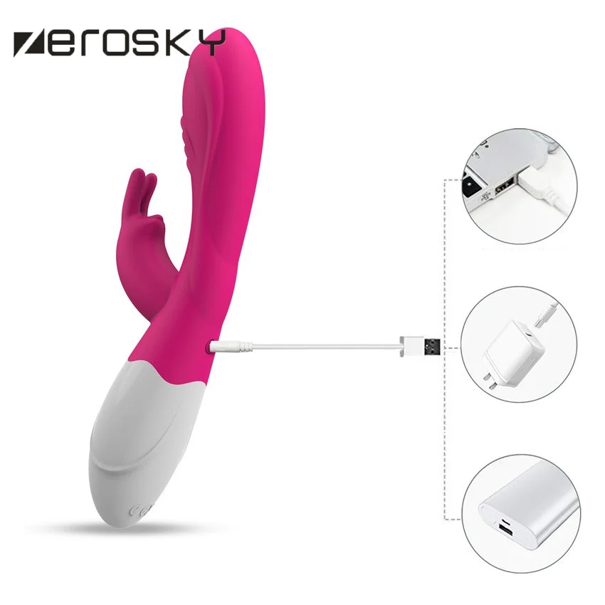 Фаллоимитатор для точки G вибратор в виде кролика женщин двойная вибрация