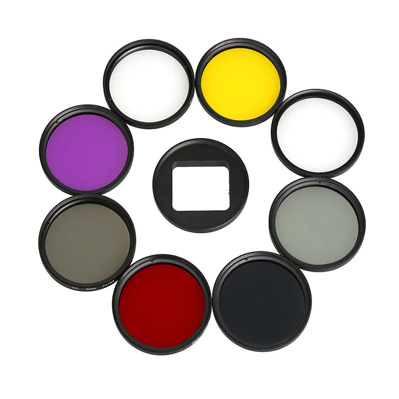 Go Pro 5 6 7 52Mm Uv Cpl Star Filter Glass Lens Cap Protector Ring Adapter For Gopro Hero Black Action Camera Accessories | Электроника