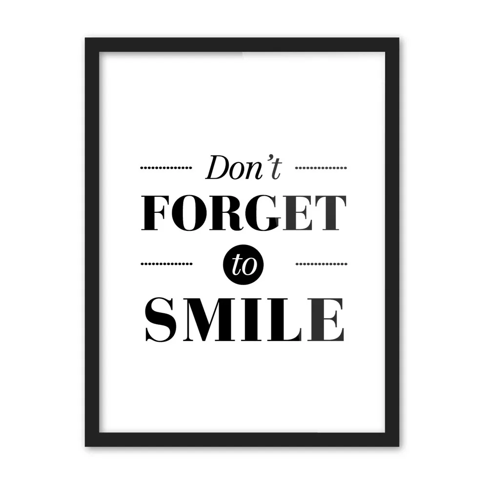 Скандинавские черно белые минималистичные мотивационные типографии смайлик