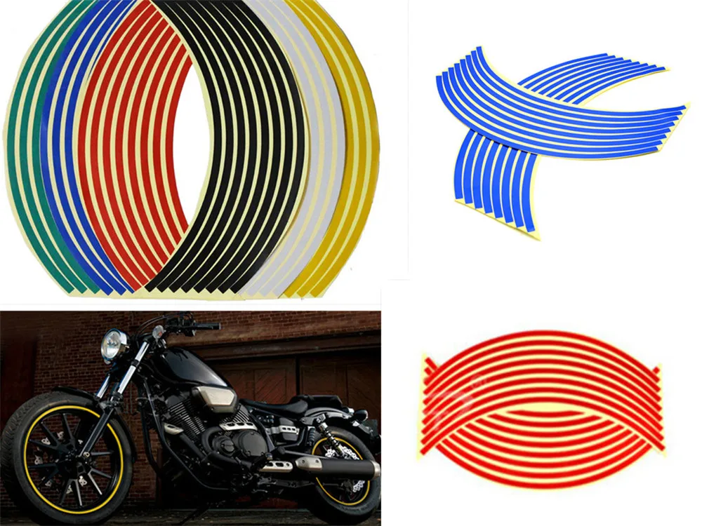 

Motorcycle modeling wheel sticker reflective applique edge tape for