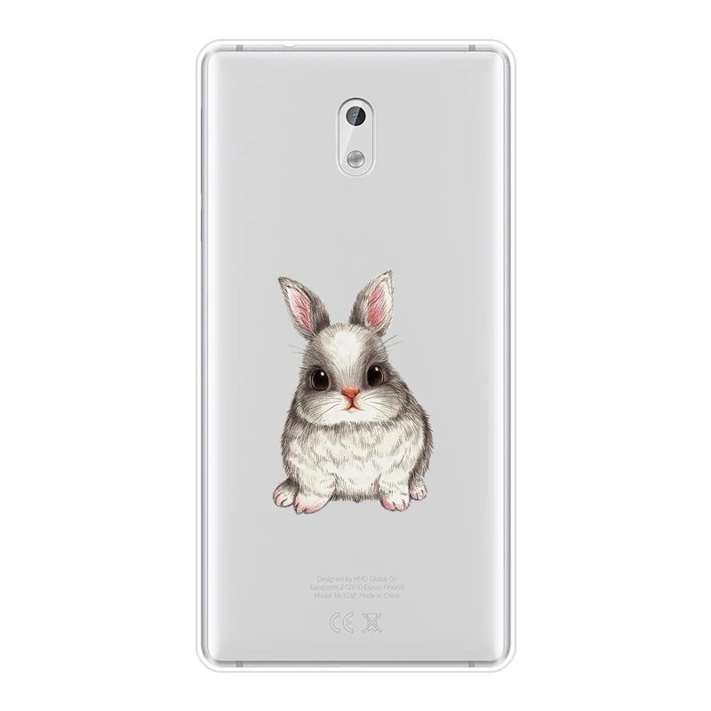 TPU Phone Case For Nokia 8 6 5 3 2 1 Silicone Kawaii Rabbit Cartoon Cute Animal Soft Back Cover X6 7 Plus Nokia6 | Мобильные