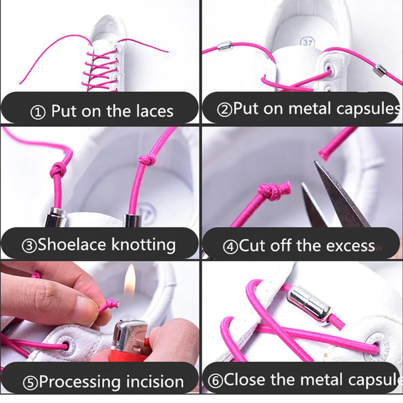 1 пара эластичных шнурков без галстука эластичные запирающиеся круглые шнурки 25