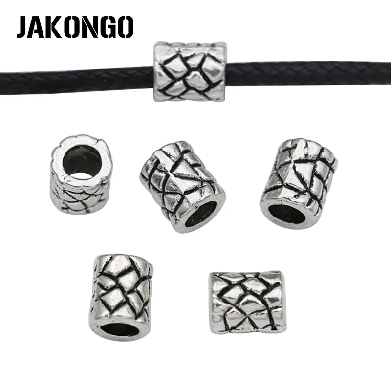 JAKONGO нерегулярные круглые бусины античные посеребренные для изготовления