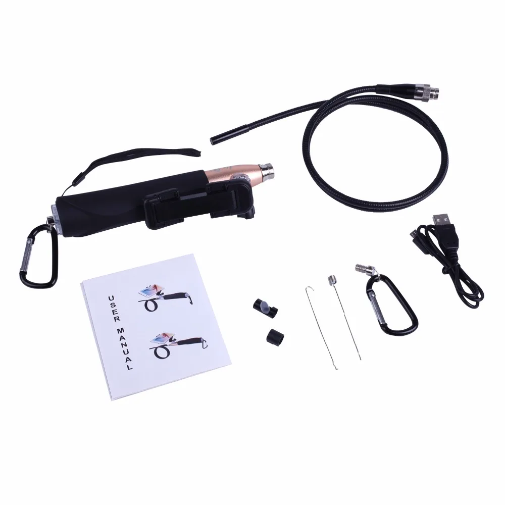 Handheld WIFI Camera 8mm Lens Wifi Endoscope with 1m Hard Cable Snake Industrial Iphone for IOS Android Windows | Безопасность и