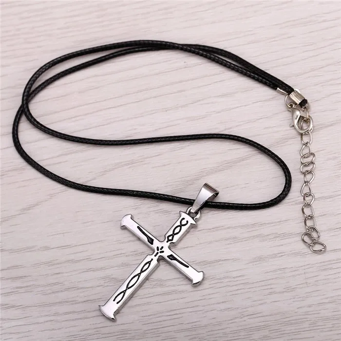 

12pcs/lot Hot Anime Guilty Crown Silver Metal Necklace crucifix Pendant Cosplay Accessories Jewelry can Drop-shipping