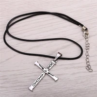12pcslot hot anime guilty crown silver metal necklace crucifix pendant cosplay accessories jewelry can drop shipping