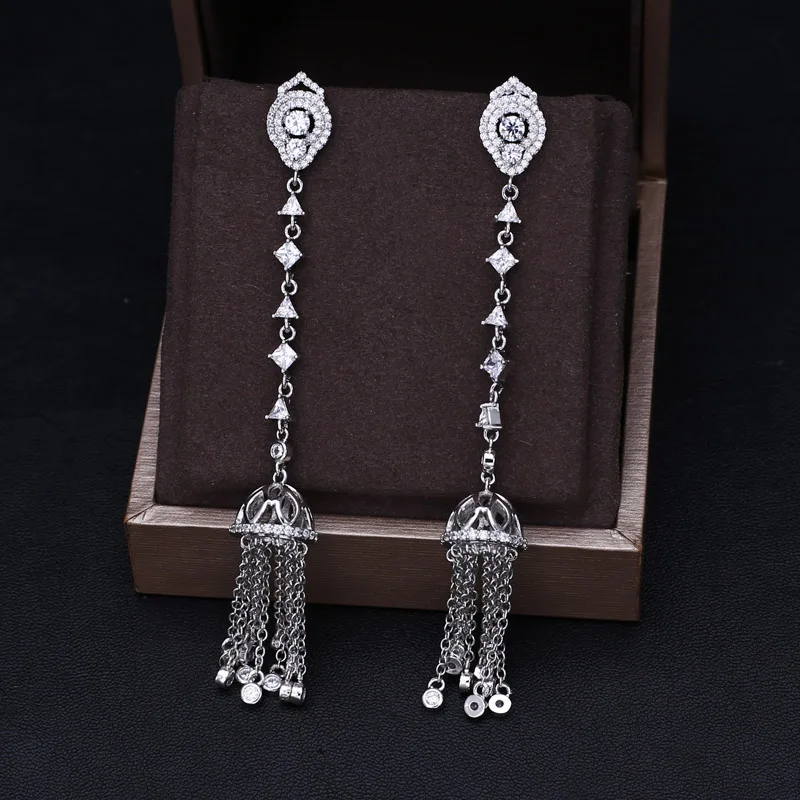 Элегантные длинные серьги для свадебной вечеринки высококачественные Винтажные