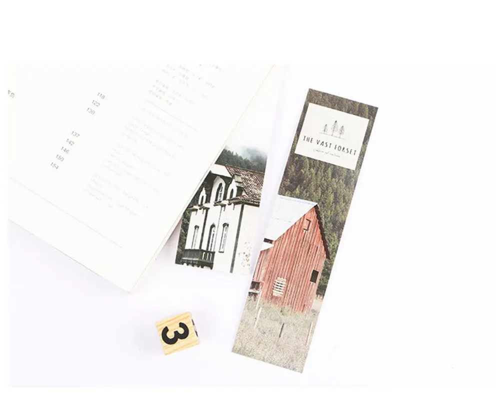 30 шт./кор. природные пейзажи Воробей бумажные закладки kawaii Канцелярские книжные держатели карты сообщения школьные принадлежности papelaria подарки для детей