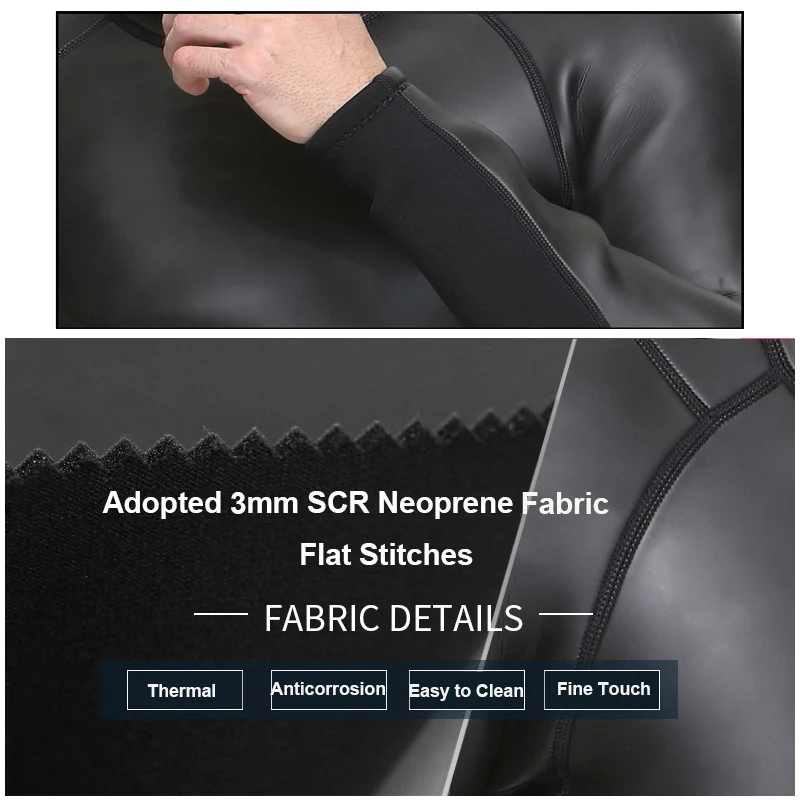 Мужской неопреновый гидрокостюм Sbart черный с открытой ячейкой для Снорклинга и