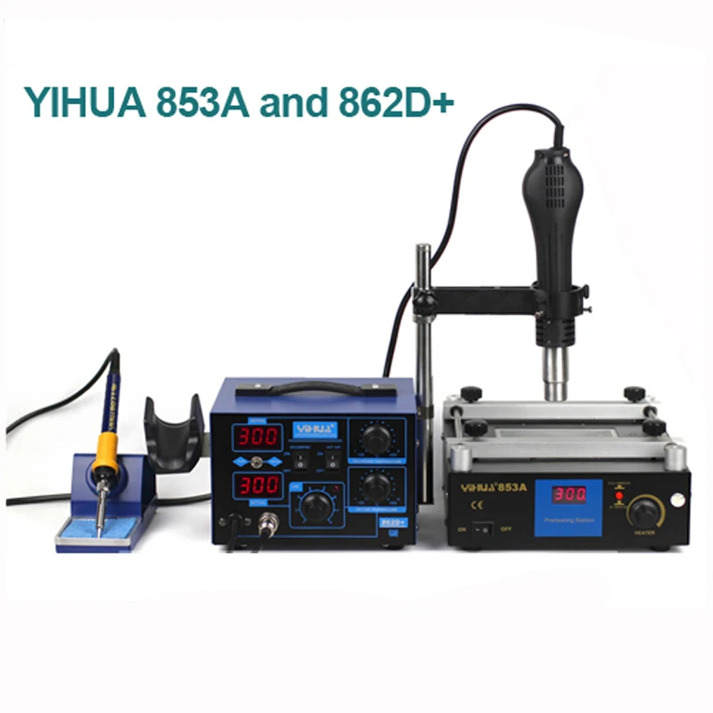 Паяльная станция YIHUA 853A предтепловая и паяльная 862D|Паяльные станции| |