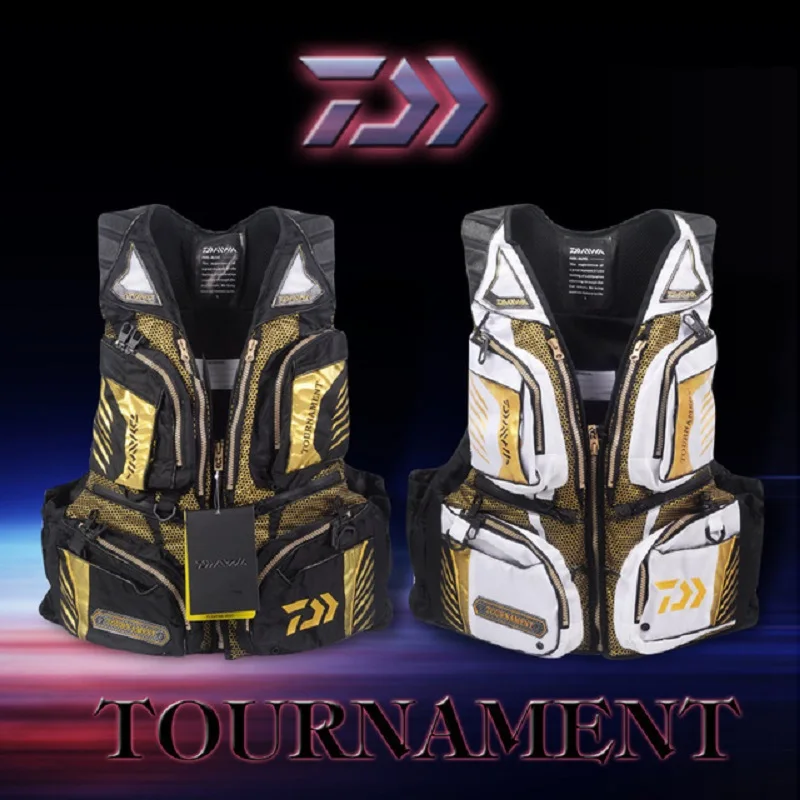 Черный белый открытый рыболовный жилет DAIWA спасательный рыболовная одежда