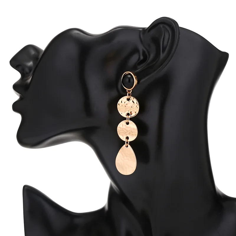 new design Vintage earrings irregular geometric metal wild acrylic |
