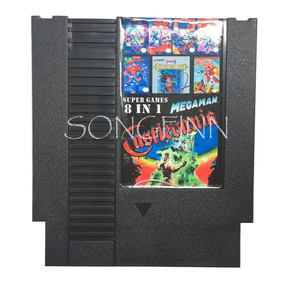 8 в 1 Mega Man 2 3 4 5 6 карта картриджа caslevania для 72 контактной битной игровой