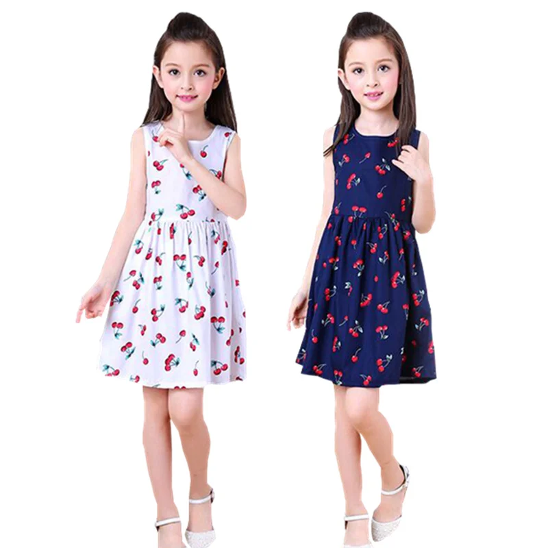 Summer Children Kids Girl Sleeveless Dress Teens Backless With Bowknot 4-12 Year Old Dresses Vestidos | Детская одежда и обувь