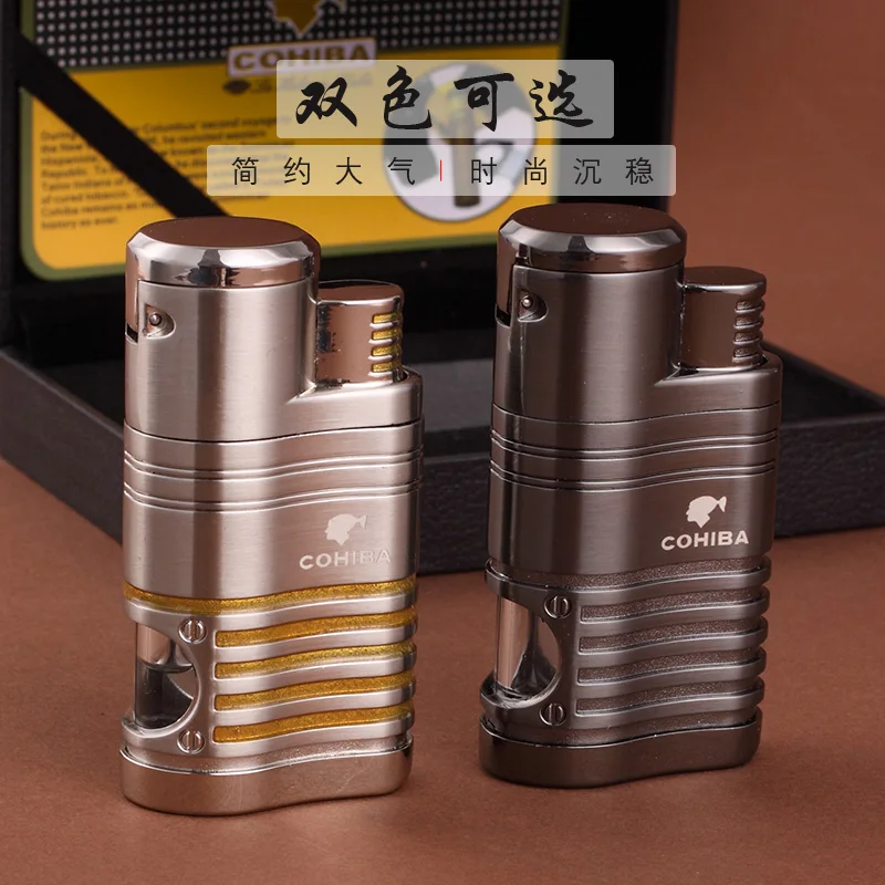 COHIBA Mini Metal Windproof Pocket Cigar Lighrer With 4 Jet Blue Flame | Дом и сад