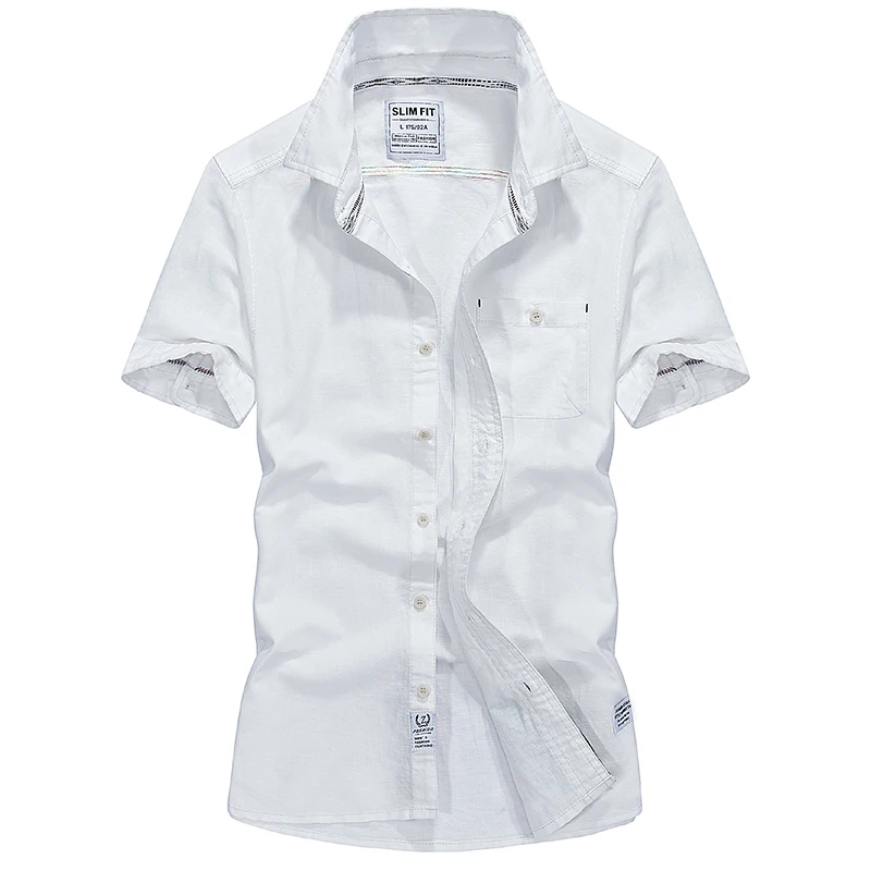 

new summer fashion men casual short sleeve shirt top quality cotton cargo shirts for man M-4XL ABZ192