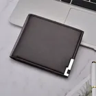 Сверхтонкий повседневный мужской бумажник из ПУ кожи с блестками, короткий кошелек, мужские бумажники, тонкий мужской кошелек с держателем для карт в долларах